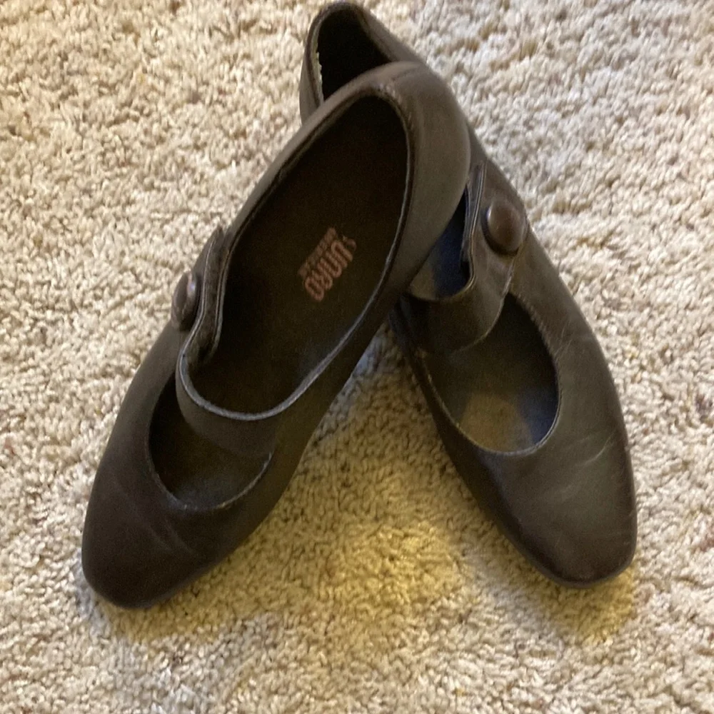 Monroe American Dress Wedge Shoes in Brown Leather Size 9.5 Narrow
